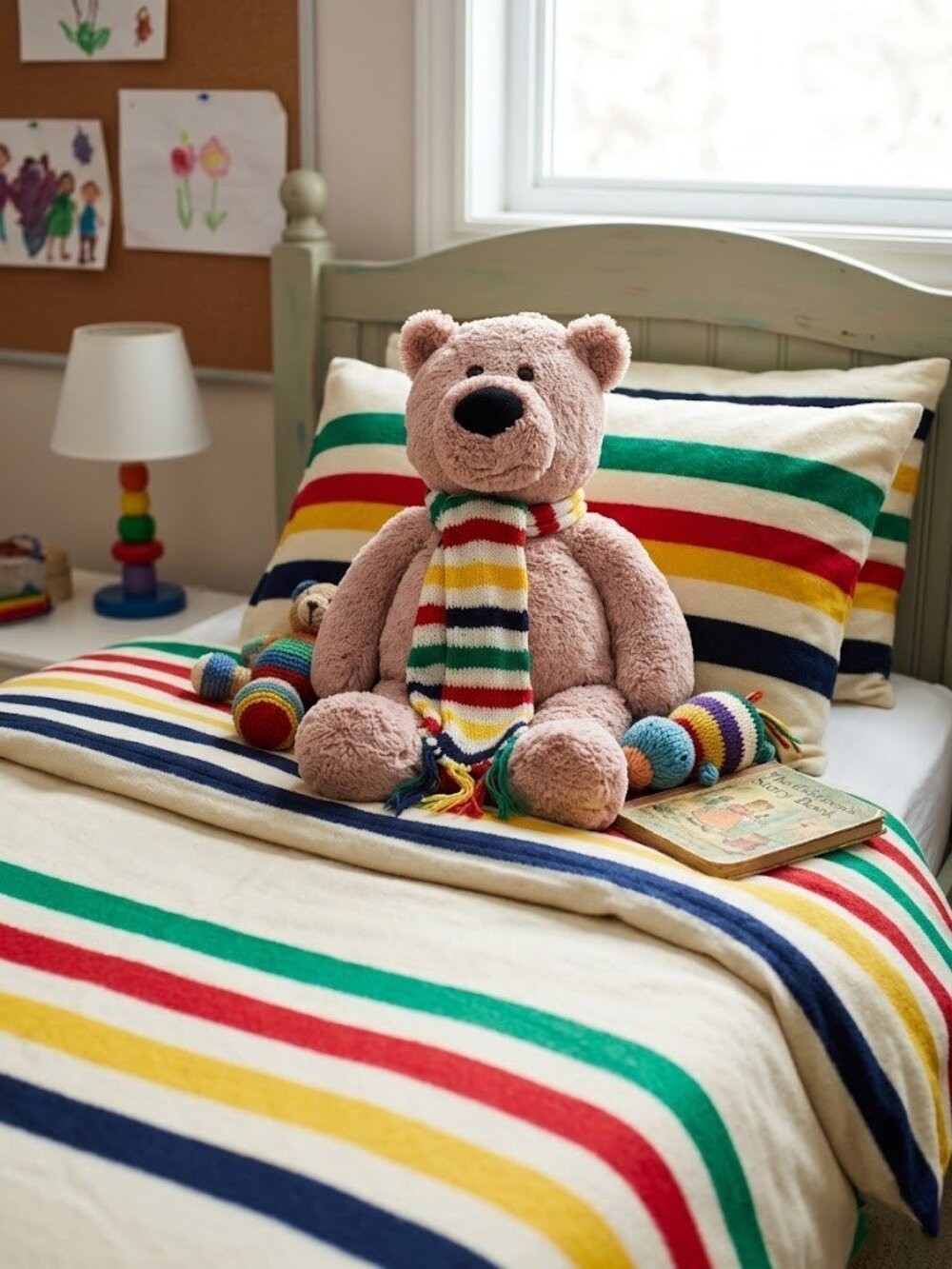 Hudson’s Bay Company HBC Plush Teddy Bear Pelly 2007 with HBC Stripes Scarf
